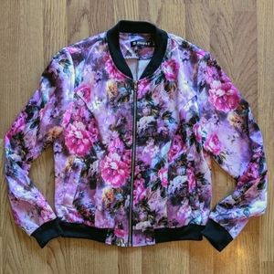 Floral Bomber Jacket - EUC
